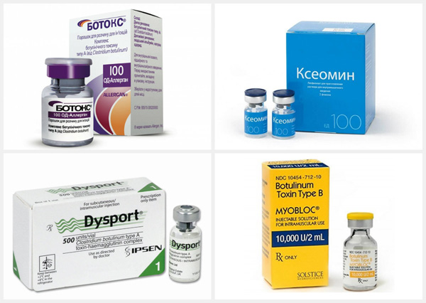 Préparations à la toxine botulique: Botox, Xeomin, Dysport, Myoblock